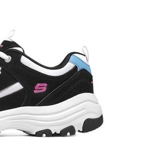 SKECHERS 斯凯奇 D'LITES系列 I-Conik 女子休闲运动鞋 8790091/BKW 黑色/蓝色 35