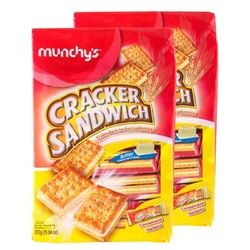 munchy's 马奇新新 马来西亚进口马奇新新奶油风味夹心苏打饼干313g*2休闲零食下午茶