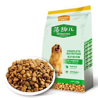 Myfoodie 麦富迪 藻趣儿系列 牛肉螺旋藻全犬成犬狗粮 15kg