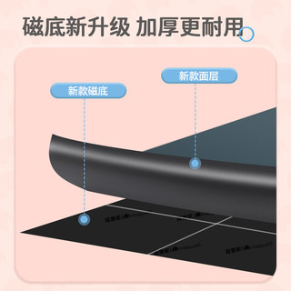 磁善家 黑板墙贴儿童黑板双层磁性黑板贴家用涂鸦墙磁力小黑板教室用办公教学磁吸可擦定制写字画画板 肉桂粉 高*长=90*200cm