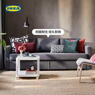 IKEA宜家FRIHETEN弗瑞顿坐卧两用床客厅沙发床多功能折叠床小户型（黑色三人沙发床宽:225 cm+褐色茶几长:140 cm、1.8米-2米）