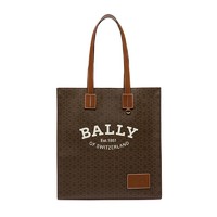 BALLY 巴利 奢侈品 女士TPU手提单肩包托特包棕色B型交织字母徽标图案 CRYSTALIA STML 801 6300091
