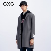 GXG 简约个性长款大衣冬季新品商场同款69%羊毛柔软潮流保暖外套男