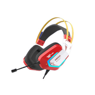 Dareu 达尔优 EH732游戏电竞电脑头戴式有线耳机线控耳麦单USB接口7.1声道吃鸡耳机-烈焰红