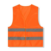 曼睩 无口袋橘黄色XL 反光背心施工安全马甲环卫工反光背心ML013
