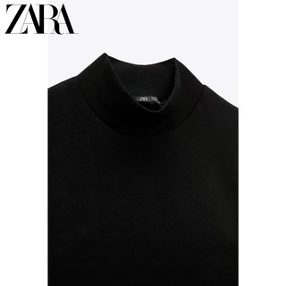 ZARA秋冬新款 女装 黑色半高领 T 恤 4174818 800