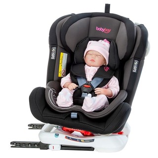 Babybay 儿童安全座椅0-12岁婴儿宝宝可坐躺360度旋转汽车用车载isofix硬接口YC02 星星蓝