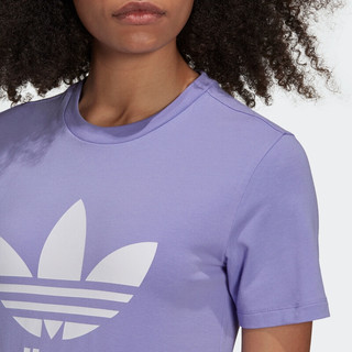adidas阿迪达斯官方三叶草女装夏季居家运动短袖T恤GN2905 淡紫 36(参考身高:166~170CM)