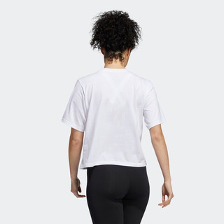adidas阿迪达斯官方女装夏季新款运动短袖T恤HE4933 白/粉白 A/M