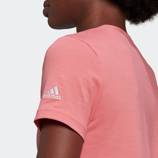 adidas阿迪达斯官方女装运动健身短袖T恤GV4041 玫红色/白 A/2XL