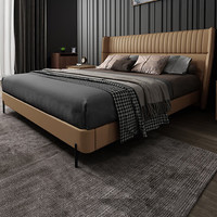 Sleemon 喜临门 墨提斯Metis 轻奢皮床 琥珀棕 150*200cm 常规款