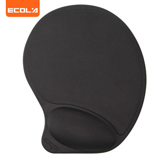 ECOLA 宜客莱 鼠标垫护腕 加厚保暖护腕托 人体工学护腕垫 电脑配件 笔记本配件 EZ1BK 黑色 超舒适护