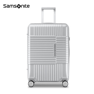 Samsonite新秀丽行李箱拉杆箱旅行箱子男女时尚商务密码箱子万向轮\/TD0 银色 20英寸|净重3.18kg-可登机
