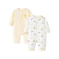 gb 好孩子 142231IW2016 婴儿长袖连体衣 2件装 嫩黄 59cm