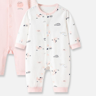 gb 好孩子 142231IW2016 婴儿长袖连体衣 2件装 浅粉红 90cm
