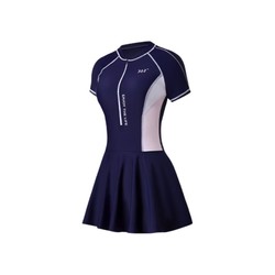 361° 女子裙式连体泳衣 SLY211047 藏青色 XL