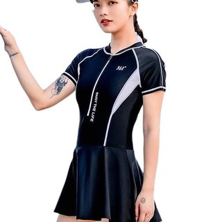 361° 女子裙式连体泳衣 SLY211047 黑色 XL