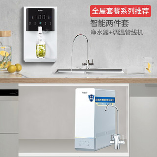 海尔（Haier） 净水器家用净水机 HRO10H11双出水厨下式直饮净水机加热管线机直饮净水器套装 净水器+温热管线机201