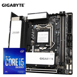 技嘉（GIGABYTE） Z590主板英特尔酷睿10代 11代处理器 i5盒装主板CPU套装 Z590I VISION D Intel I5-11400F 盒装 主板CPU套