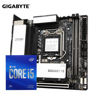 技嘉（GIGABYTE） Z590主板英特尔酷睿10代 11代处理器 i5盒装主板CPU套装 Z590I VISION D Intel I5-11400F 盒装 主板CPU套