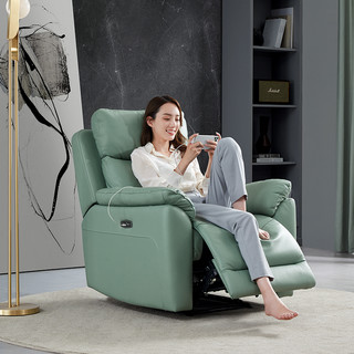 网易严选 沙发真皮电动沙发椅 一键自由躺 真皮电动功能躺椅单人椅 琥珀橙