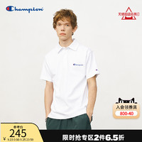 Champion 冠军T恤官网2021春夏新款草写小Logo短袖T恤POLO衫男运动