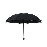 YUBAO 雨宝 10骨三折晴雨伞 黑胶款 黑色