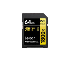 Lexar 雷克沙 1800X SD存储卡 64GB（UHS-II、V30、U3）