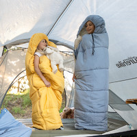 88VIP：Naturehike 挪客（NatureHike）儿童成长睡袋 户外可延长拼接露营保暖信封睡袋C180天际蓝