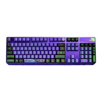 ROG 玩家国度 游侠 RX EVA联名版 104键 有线机械键盘 紫色 红轴 RGB