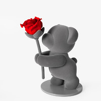 PLUS会员：誓爱 送你一朵小花花 玫瑰小熊永生花 亚克力版