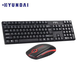 HYUNDAI 现代影音 现代（HYUNDAI）键鼠套装 无线键盘鼠标套装 笔记本台式通用鼠标键盘套装 HY-NK3000黑色 黑色