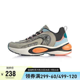 LI-NING 李宁 官网女鞋跑步鞋运动鞋V8女子中帮减震跑鞋旅游鞋ARHP128 驼灰色/标准黑-10 36