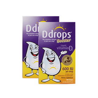Ddrops 美国 Baby Ddrops 婴幼儿童维生素D3滴剂宝宝补钙600IU 2.8ml*2
