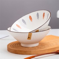 阿曼唐 景德镇陶瓷碗具釉下彩陶瓷饭碗微波炉适用火树银花8英寸斗笠碗