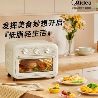 Midea 美的 空气炸锅烤箱一体机小型家用烘培炉电烤箱二合一2022新款PT1210 12L 杏色