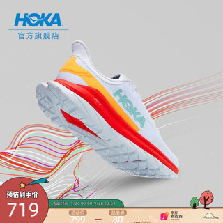 HOKA ONE ONE 女款马赫4竞速公路跑鞋Mach4轻便减震耐磨训练运动鞋 白色/假日红-女 38/235mm