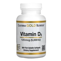 California Gold Nutrition 维生素D3软胶囊 5000IU 360粒