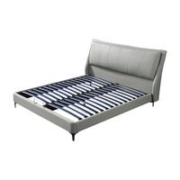 顾家家居 KUKA DS2932B 简约真皮床 幽夜灰 180*200cm 高脚款