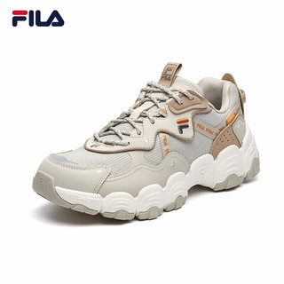 FILA 斐乐 男鞋蔡徐坤同款猫爪3代时尚老爹鞋休闲运动鞋 F12M144123F 燕麦色/自然棕-ON 42