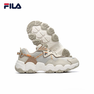 FILA 斐乐 男鞋蔡徐坤同款猫爪3代时尚老爹鞋休闲运动鞋 F12M144123F 燕麦色/自然棕-ON 42