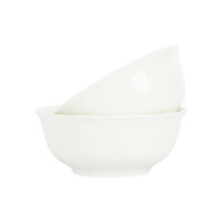 限地区：佳佰 陶瓷面碗 6英寸 2个装 纯白