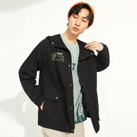 秋冬新款男装宽松连帽风衣男宽松连帽男士风衣外套