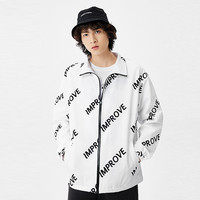 男装字母满印风衣男式外套宽松立领潮流外套男士风衣