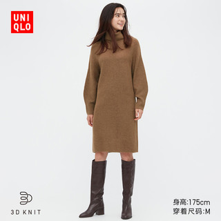 UNIQLO 优衣库 女装 3D souffle yarn舒芙蕾两翻领连衣裙(毛衣)453319