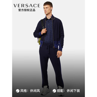 VERSACE 范思哲 奢侈品男装LAGRECA修身棉POLO衫短袖服饰蓝色-希腊回纹1004083-1A02978-5U040-2XL