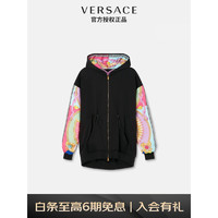 VERSACE 范思哲 22早秋 奢侈品女装撞色拉链棉质运动衫1005726-1A04571-1B000 黑色 36