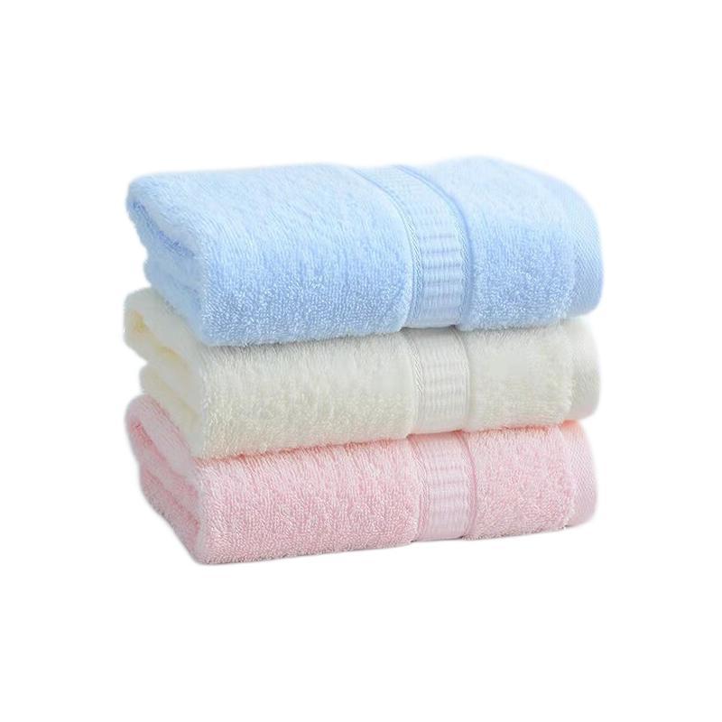A类纯棉毛巾 蓝+黄+粉3条装