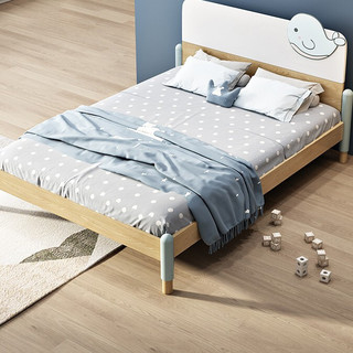 酷漫居 白蜡木儿童床+床头柜 150*200cm