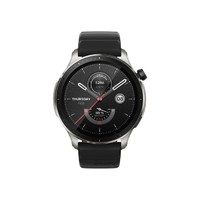 AMAZFIT 跃我 GTR 4 智能手表 46mm 银色铝合金表壳 银翼黑氟橡胶表带（北斗、血压、GPS、血氧）